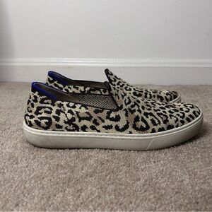 Rothy's Leopard Print Slip-On Flats in Tan Black